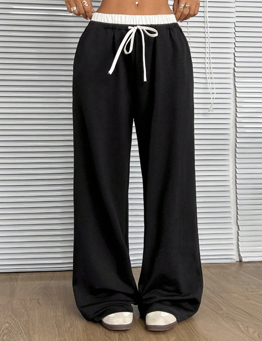 Simple Color Block Straight Leg Loose DP25A760