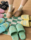 Soft Embroidered Waffle Slippers - DippedShop Wholesale - #0067