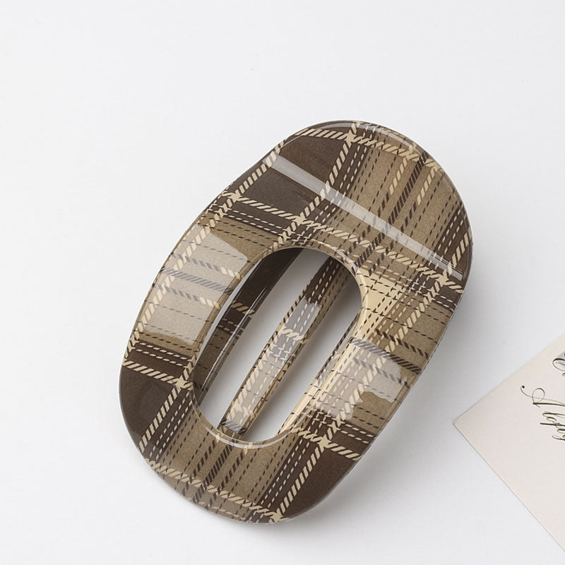 Color Block Plaid Hair Claw - DippedShop Wholesale - #2675