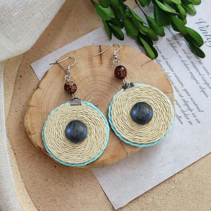 Boho Rattan Drop Dangle Earrings - DippedShop Wholesale - #4579