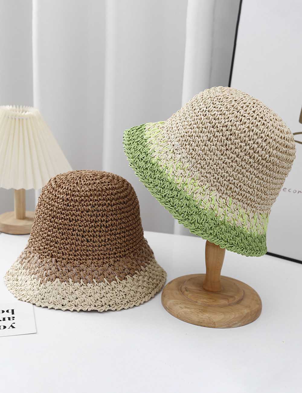 Color Block Straw Hat - DippedShop Wholesale - #1043