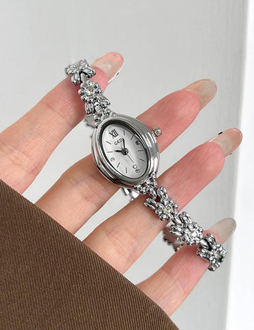 Luxury Rhinestone Oval Dial Quartz Wrist Watch MK2SSAS6W6JWA02
