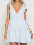 Plaid Tie-Strap Mini Dress - DippedShop Wholesale - #5699