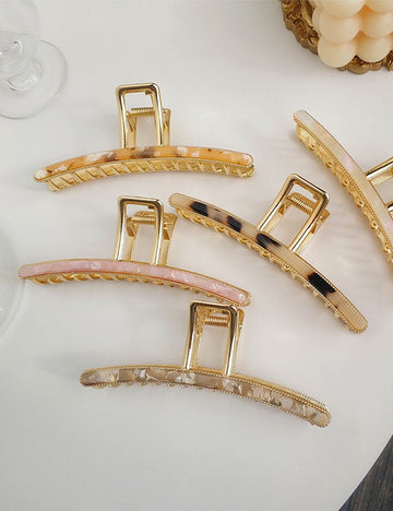 Minimalist Gold Large Metal Geometric Hiar Claw MK2MBEP6W6HCP367