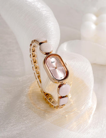 Trendy Oval Quartz Irregular Chain Bnagle Watch MK2SSAS6W6JWA13