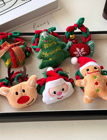 Cute Christmas Tree Braided Velvet Hair Tie DP25G604