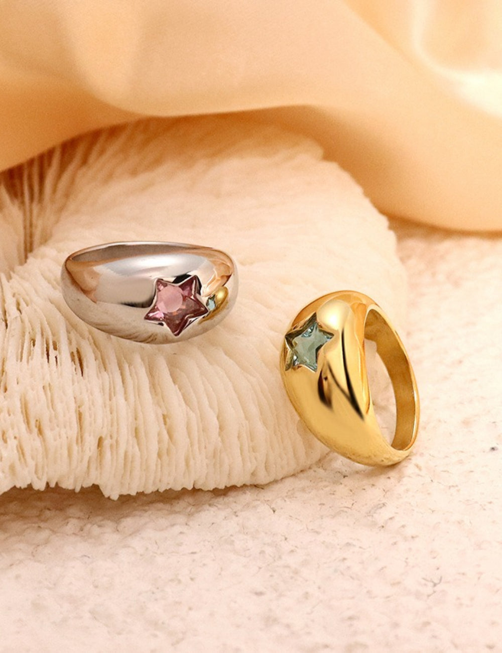 Stylish Chunky Gold Plated Sta - DippedShop Wholesale - #7795