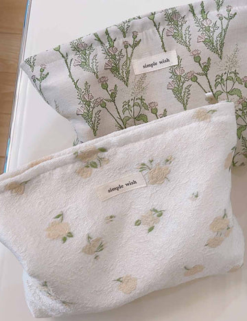 Floral Print Cosmetic Bag - DippedShop Wholesale - #3907