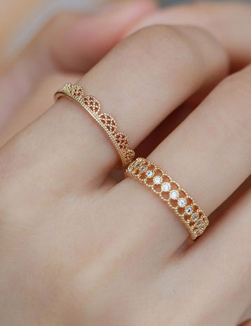 Lace Hollow Rhinestone Vintage Rings DP25D652