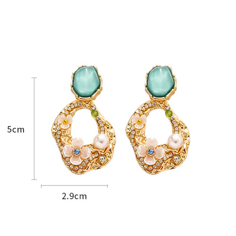 Sparkling Rhinestone Pearl Earrings - DippedShop Wholesale - #0371