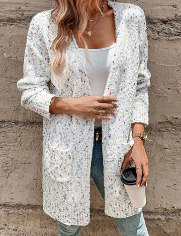 Colorful Loose Open Front Long Cardigan DP25A619